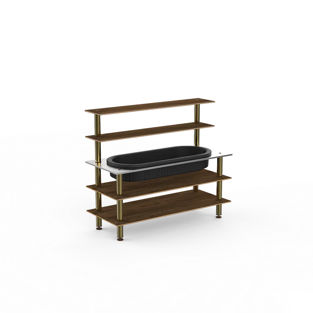 Steelite MGCMLC01WBXF 71 Buffet Table, 3-Tier, 29 Depth, 60 Height, Bengali mango wood BHP laminate top