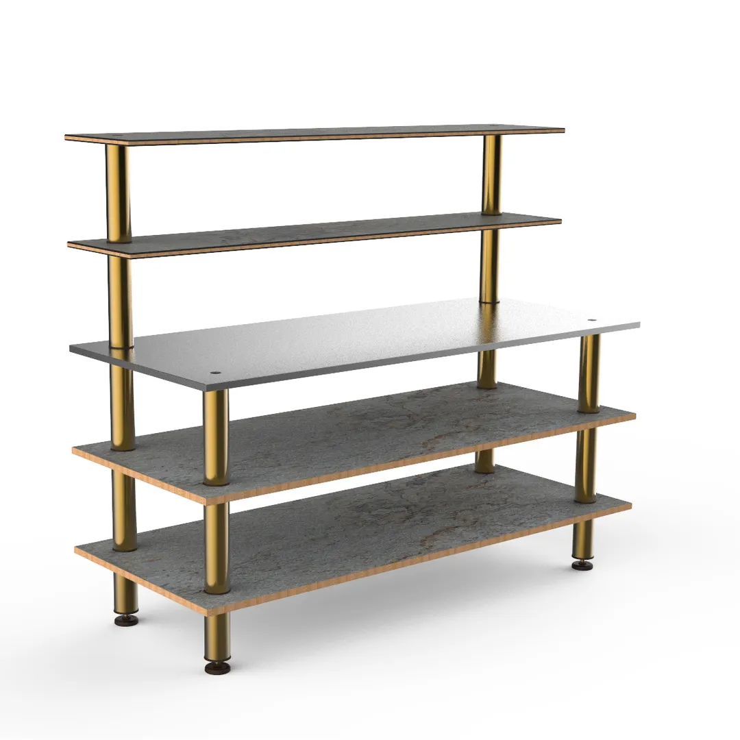 Steelite MGCMLC02GBXF 71 Buffet Table, 3-Tier Modular, 71x29x60, Stainless Steel, Grey Slate BHP Laminate
