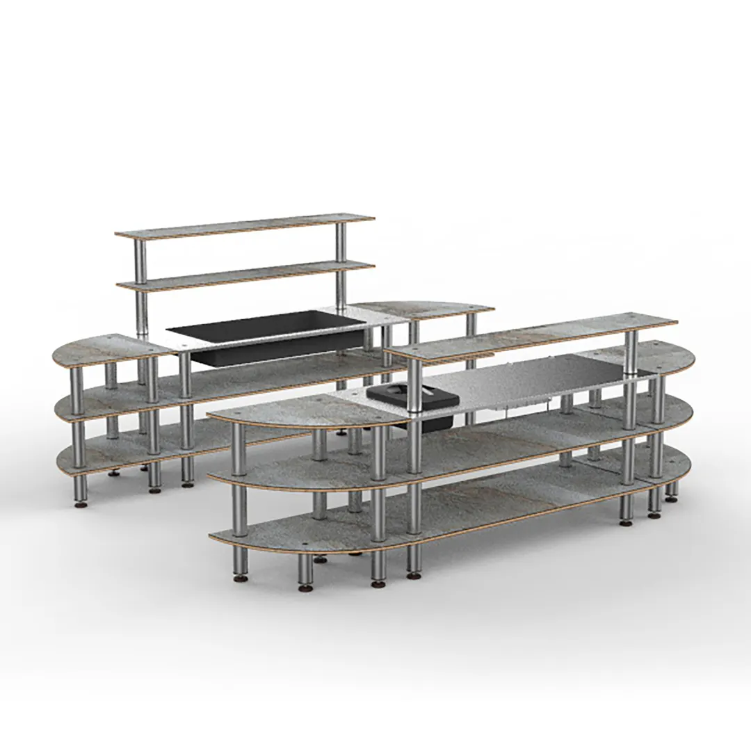 Steelite MGCMLC10GSXF Configurable Buffet Table, Back Bar, Mixed Materials, Sold per Case
