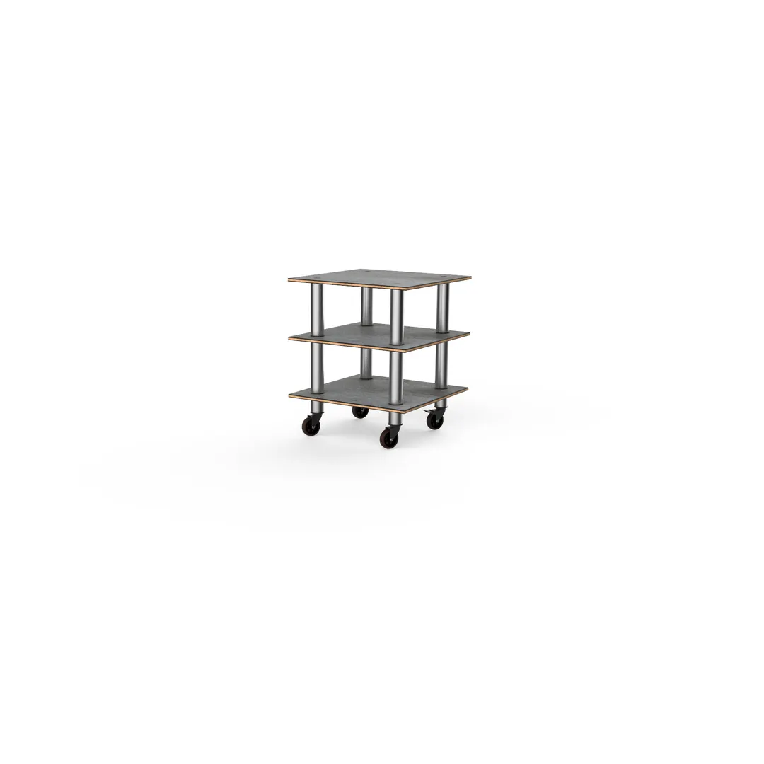 Steelite MGCMLX03GSXW 3-Tier Modular Classic Buffet Table, 29x29, 35H, Grey Slate Laminate Top