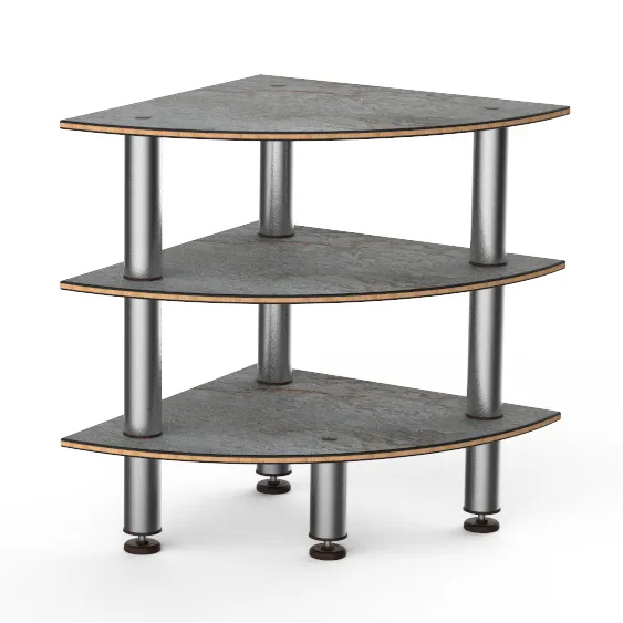 Steelite MGCMLX04GSXF Modular Classic Corner Buffet Table, 29" x 29" x 35"H, Grey Slate BHP Laminate Top, Brushed Stainless Steel Legs