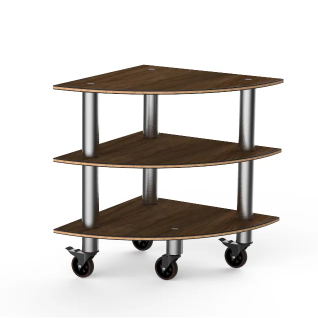 Steelite MGCMLX04WSXW Modular Classic Corner Buffet Table, 29" x 29" x 35"H, BHP Laminate Top, Brushed Stainless Steel Casters
