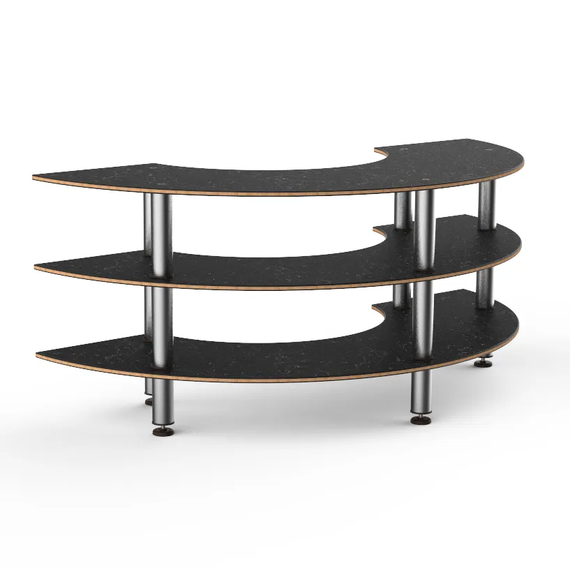 Steelite MGCMSX01MSXF 81" Modular Buffet Table, 3-Tier, 41"D x 35"H, Nero Marquina Marble BHP Laminate Top