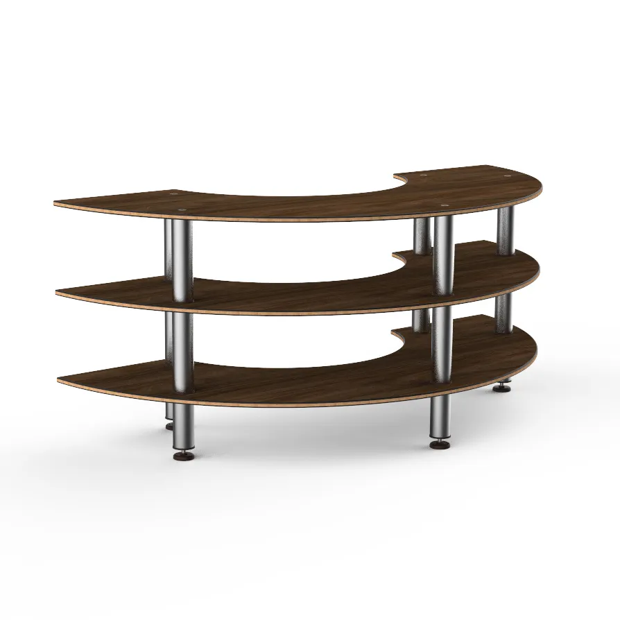 Steelite MGCMSX01WSXF 81" Configurable Buffet Table, 3-Tier, 41"D x 35"H, Bengali Mango Wood BHP Laminate Top