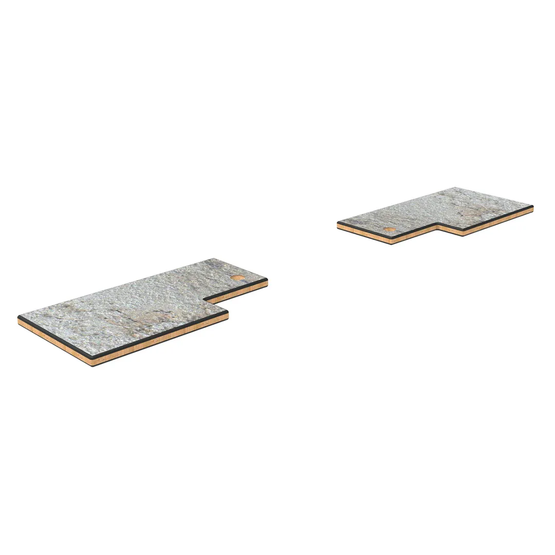 Steelite MGSADDHG0201 Configurable Buffet Table, 18" Width, 8" Depth, Laminated Wood, Grey Slate Finish, Modular Serving Shelves, Sold per Set