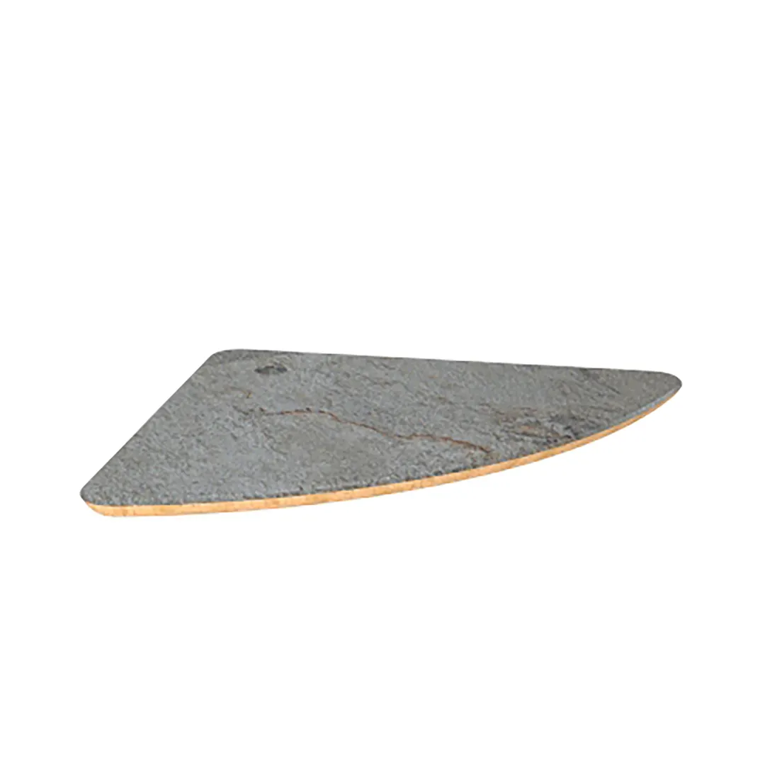 Steelite MGSCLSHG0601 17" Triangle Buffet Table, Grey Slate BHP Laminate Top, Bamboo Core, Configurable
