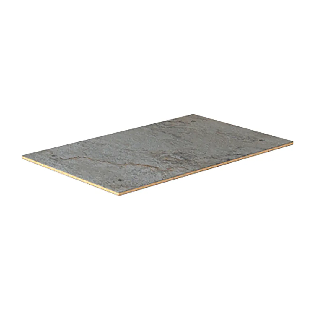 Steelite MGSCTPHG0201 47" x 29.5" Rectangular Buffet Table Top, Grey Slate BHP Laminate, Bamboo Core