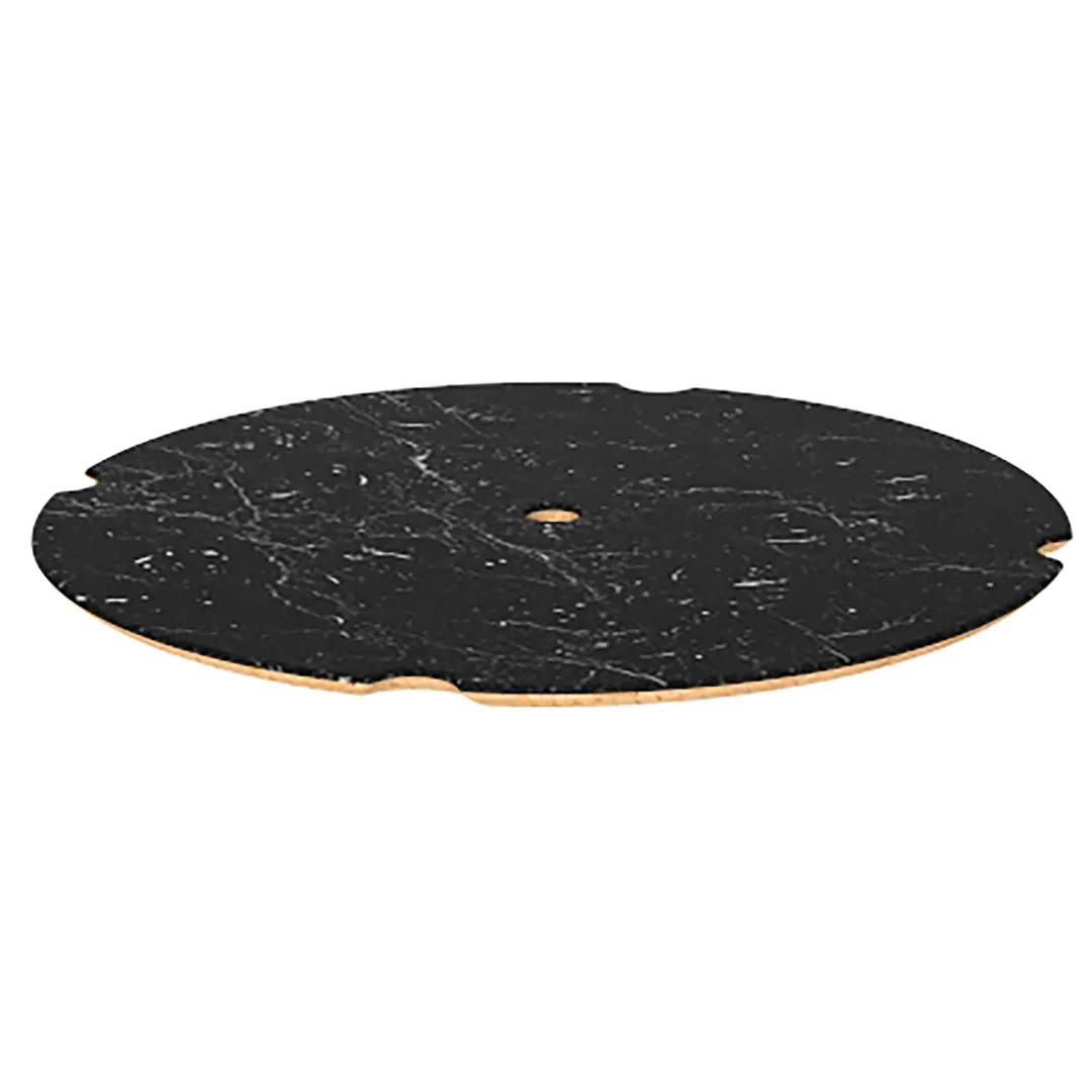 Steelite MGSCXBHB0101 Configurable Buffet Table, 18" Round, Nero Marquina Marble BHP Laminate Top, Bamboo Core