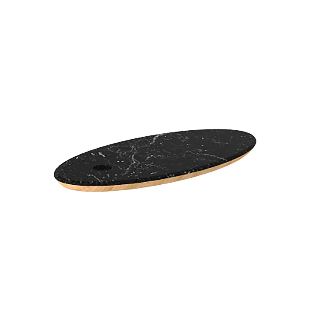 Steelite MGSSLFHB0401 5-Tier Buffet Table, Oval, 16" x 8", Nero Marquina Marble BHP Laminate, Bamboo Core