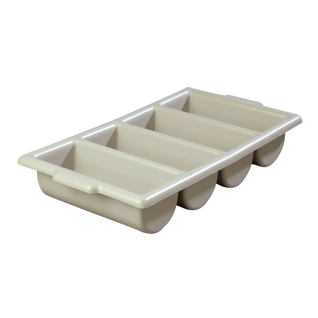Carlisle 107123 Save-All Silverware Tray, 4 Compartments, 21.25L x 11.5W x 3.75H, Gray Polyethylene