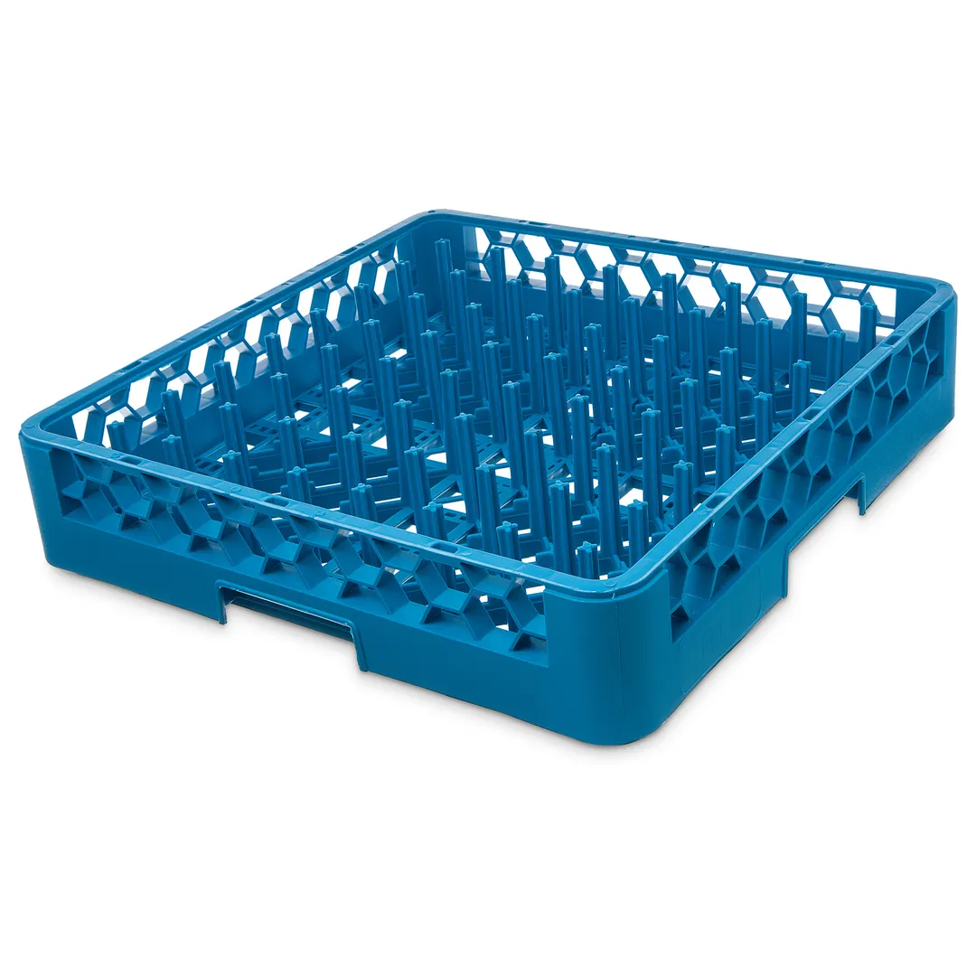 Carlisle RP14 OptiClean Blue Full Size Dishwasher Rack, 2-1/4H Pegs, Polypropylene