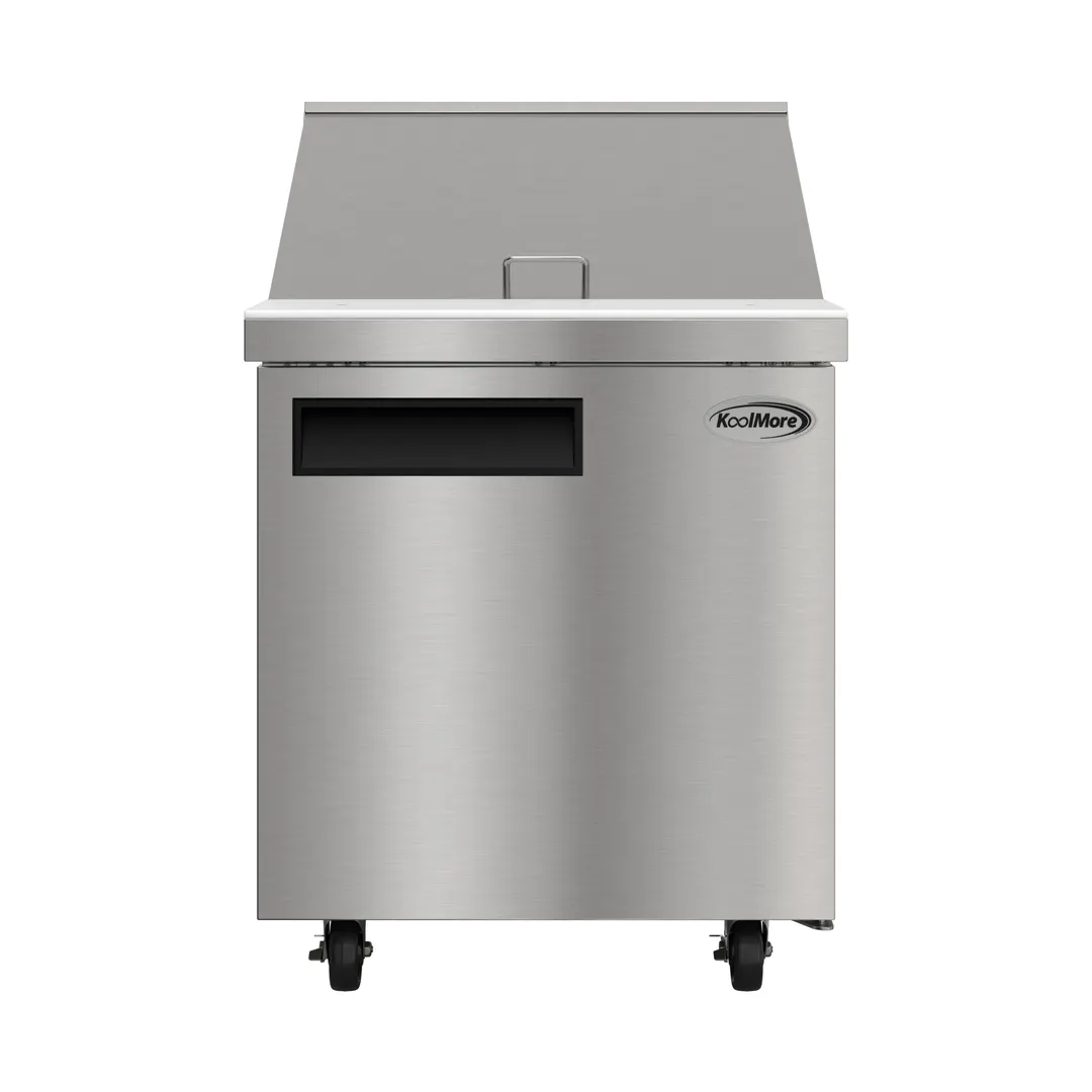 Koolmore KM-MPTR27-1D 27.5" 1-Door Mega Top Sandwich and Salad Prep Table, 9 Pans