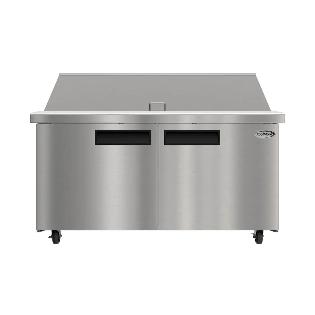 Koolmore KM-MPTR60-2D 60" 2-Door Mega Top Sandwich and Salad Prep Table, 24 Pans