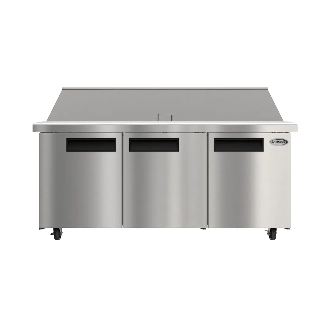 Koolmore KM-MPTR70-3D 70" 3-Door Mega Top Sandwich and Salad Prep Table, 30 Pans