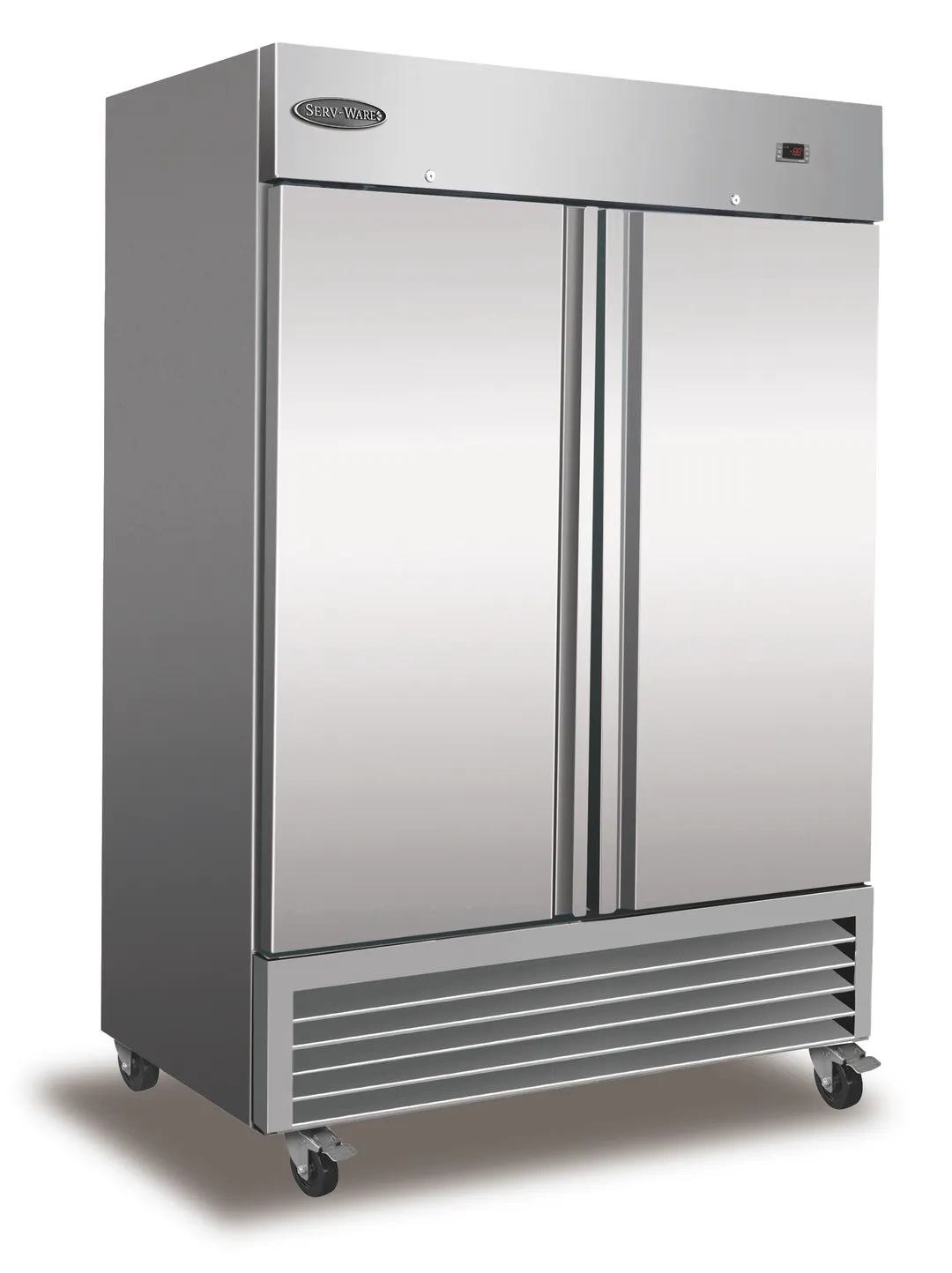 Serv-Ware RR2-HC-T 54" 2 Solid Door Reach-In Refrigerator, Stainless Steel, 49 cu. ft. , 1/4 HP