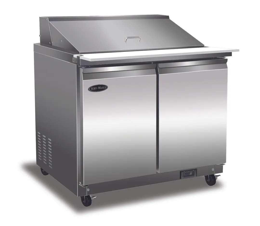 Serv-Ware SP36-15M-HC-T 36" 2-Door Mega Top Sandwich Salad Prep Table, 15 Pans