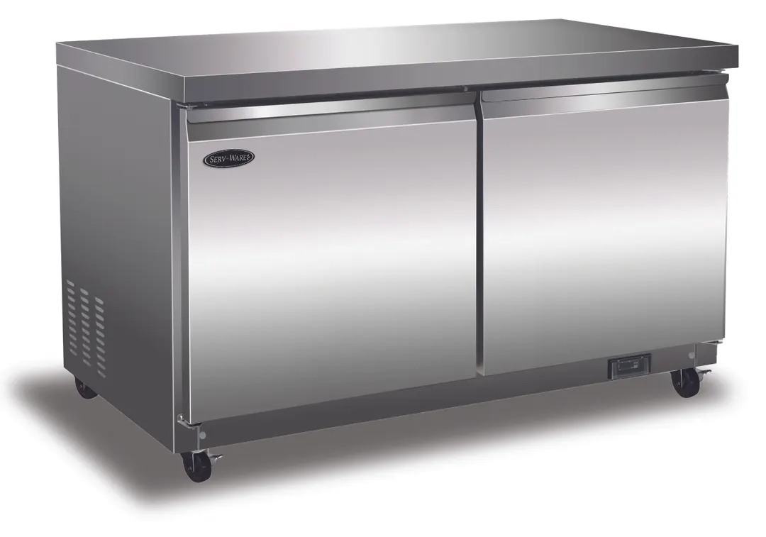 Serv-Ware UCF-60-HC-T 61" 2-Door Undercounter Freezer, Stainless Steel, 15.5 cu. ft., -10°F to 10°F