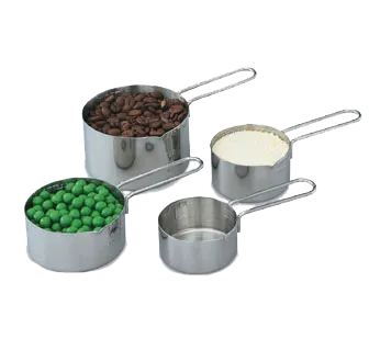 Vollrath 47119 Measuring Cup Set, Stainless Steel, 1‑Cup/1/2‑Cup/1/3‑Cup/1/4‑Cup with Spout - Set