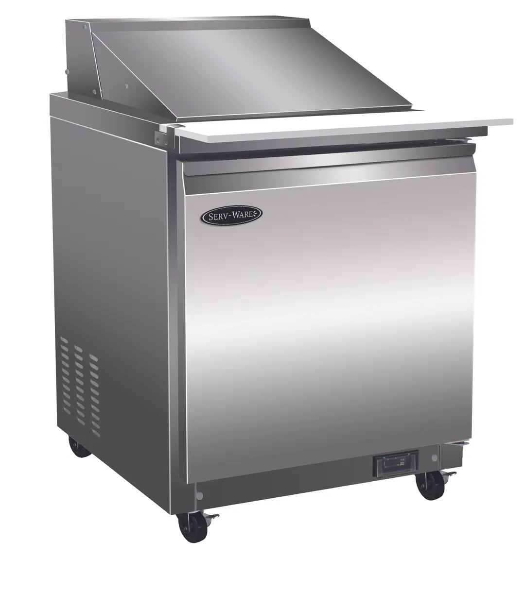 Serv-Ware SP29-12M-HC-T 27" 1-Door Mega Top Sandwich and Salad Prep Table, 12 Pans