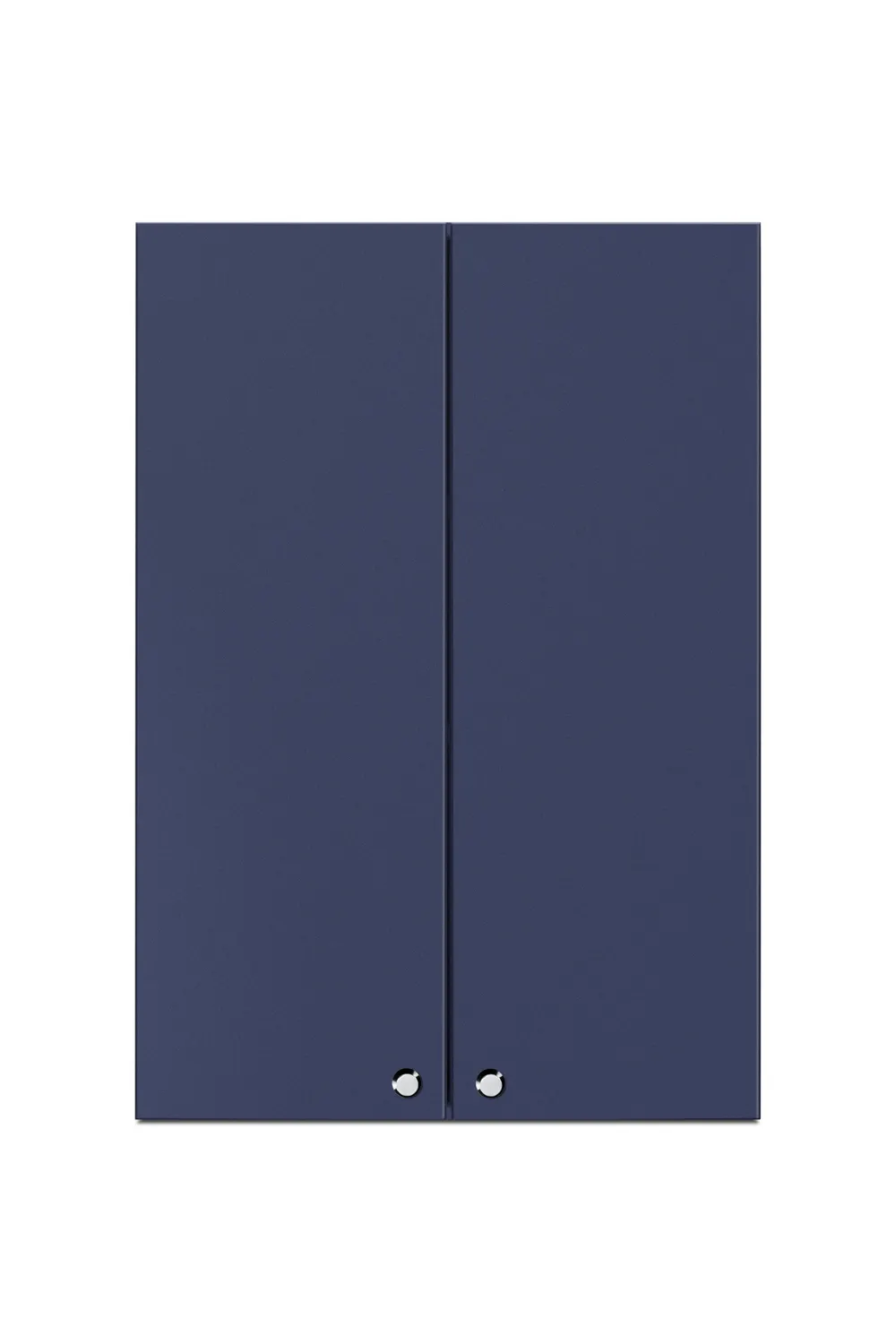Summit CABMN2130 21"W Wall-Mounted Cabinet, Midnight Navy, French Doors, Soft-Close, 5/8" Plywood, Brushed Nickel Knob