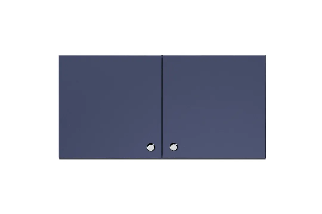 Summit CABMN2412 24 Inch Wall-Mounted Cabinet, Midnight Navy Finish, French Doors, Soft-Close Hinge, Brushed Nickel Knob