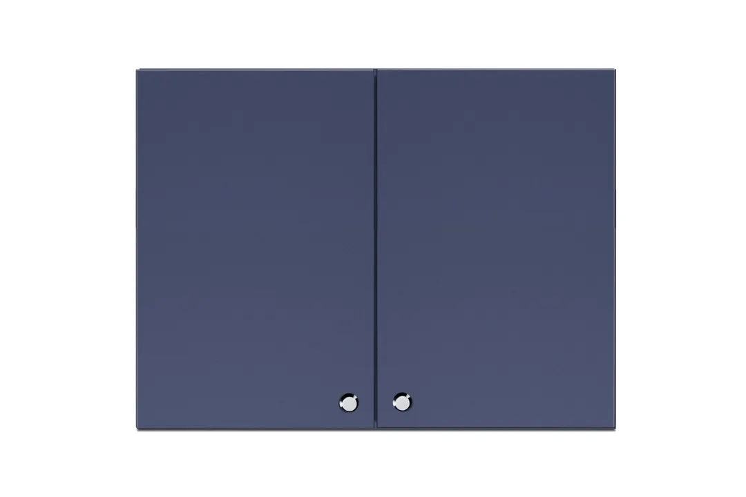 Summit CABMN2418 24"W x 18"H Wall-Mounted Cabinet, Midnight Navy, French Door, Soft-Close, 6-Way Adjustable Hinging