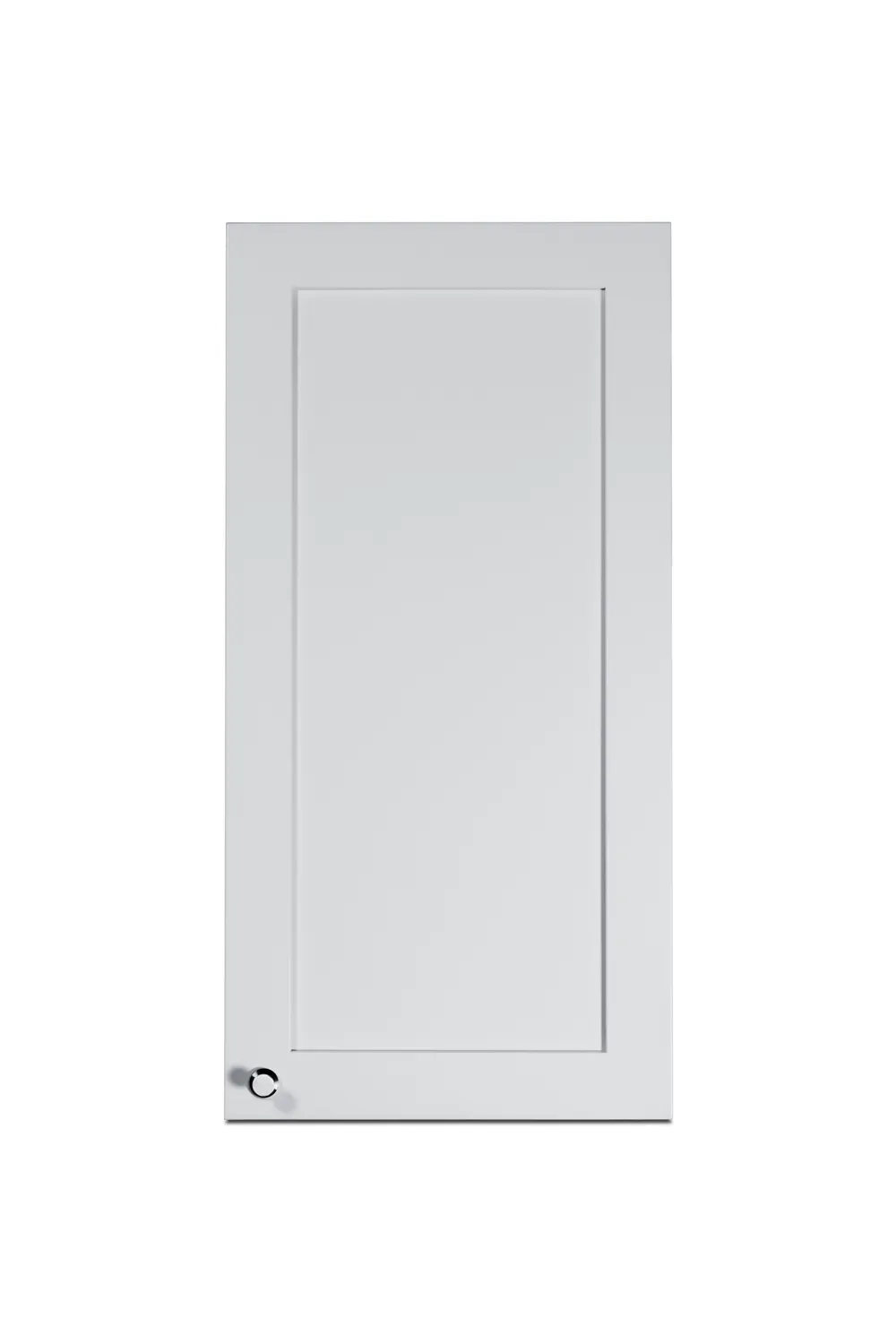 Summit CABWH1530R 15"W x 30"H Wall-Mounted Cabinet, Clean White Finish, Hinged Door, Soft-Close, Brushed Nickel Knob