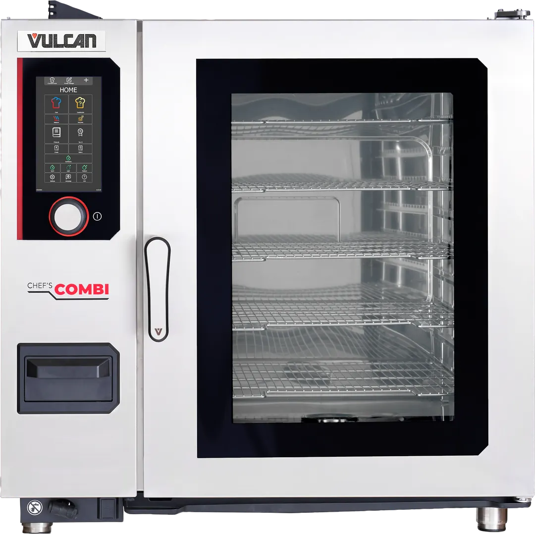 Vulcan CHEF-102E-GRB Full Size 10 Pan Electric Combi Oven w/ Digital Controls, Automatic Grease Removal, 208V