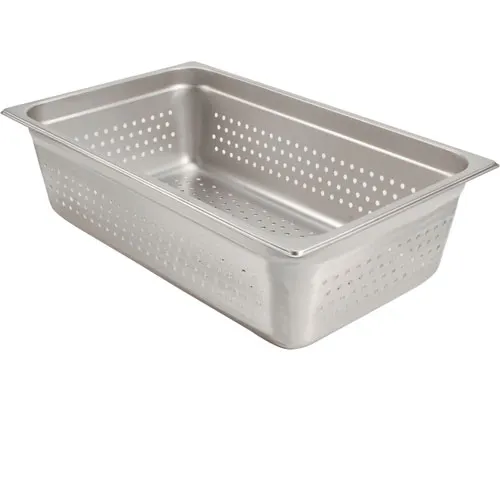 AllPoints 1331296 Full 6" Deep Perforated Stainless Steel Steam Table Pan, 24‑Gauge, NSF
