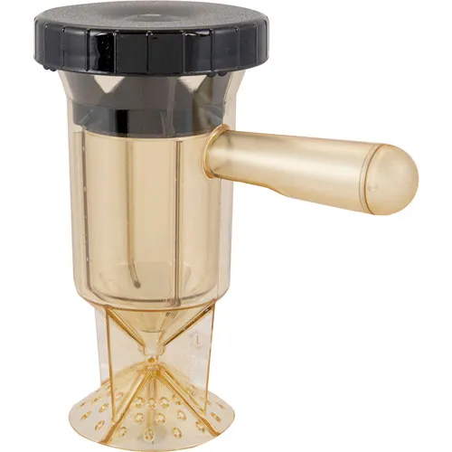 AllPoints 1371451 Accu‑Salt Single Shaker, 7.75" Height, 1/2 oz (3.7 g) Amber Body, Black Cap, Top
