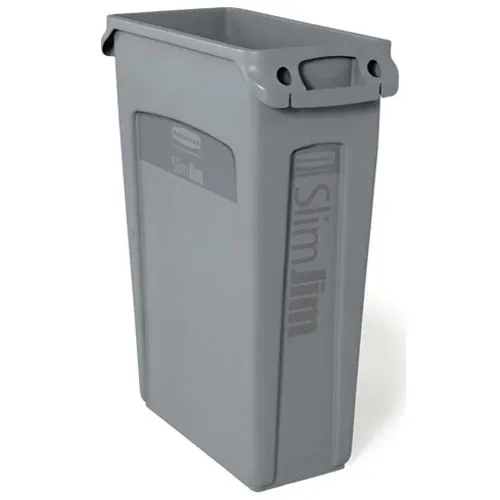 AllPoints 36185 Commercial Recycling Container, 23 Gallon Gray Plastic Bin, Heavy-Duty Janitorial Use