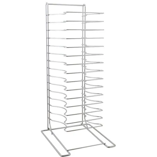 AllPoints 85539 Pizza Pan Rack, 15 Shelf, Chrome-Plated Steel, 27-1/2" H, Countertop