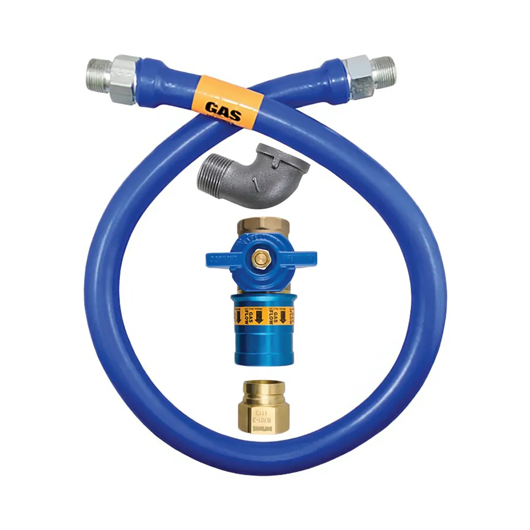 Dormont 16100BPCF48 Safety Quik 48" Moveable Gas Connector Kit w/ Elbow, 1" Diameter