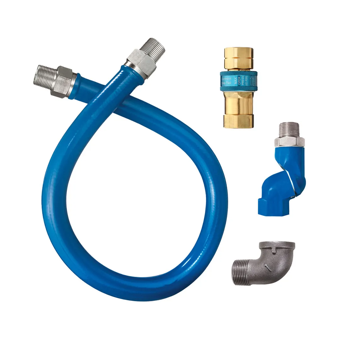 Dormont 16100BPQS48BX SnapFast 48" Gas Connector Kit w/ Swivel MAX and Elbow, 1" Dia., in Box