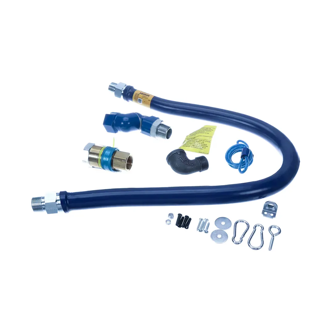Dormont 16100BPQSR48BX SnapFast 48" Gas Connector Kit w/ One Swivel, Restraining Cable, 1" Dia., in Box