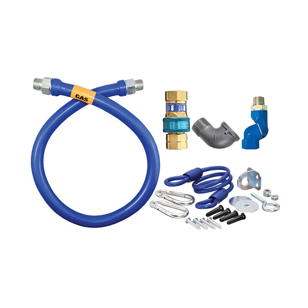 Dormont 16100BPQSR72 SnapFast 72" Gas Connector Kit, Swivel MA, Elbow, Restraining Cabl, 1" Dia.
