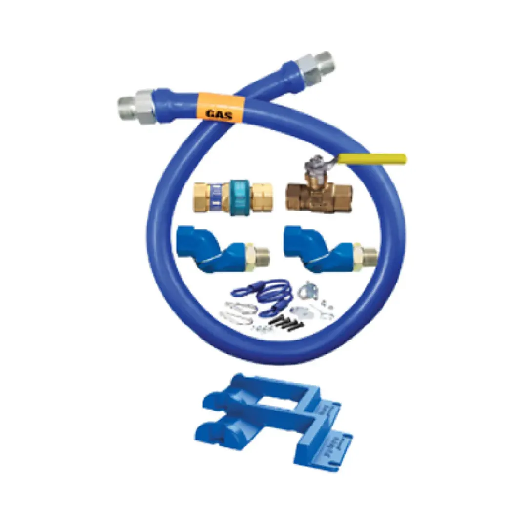 Dormont 16100KIT2S48PS Deluxe SnapFast 48" Gas Connector Kit, Two Swivels, Safety Set, 1" Dia.