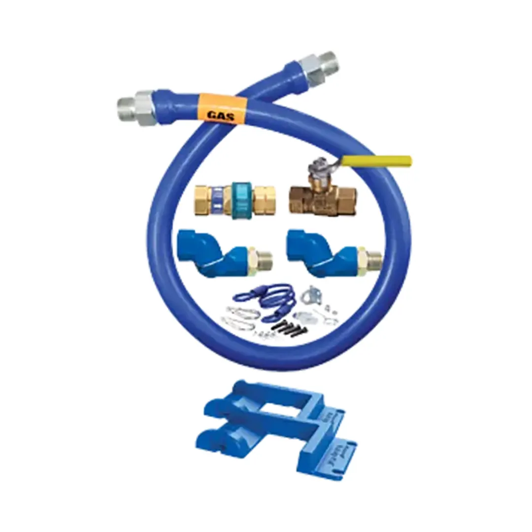 Dormont 16100KIT2S48PS Deluxe SnapFast 48" Gas Connector Kit, Two Swivels, Safety Set, 1" Dia.