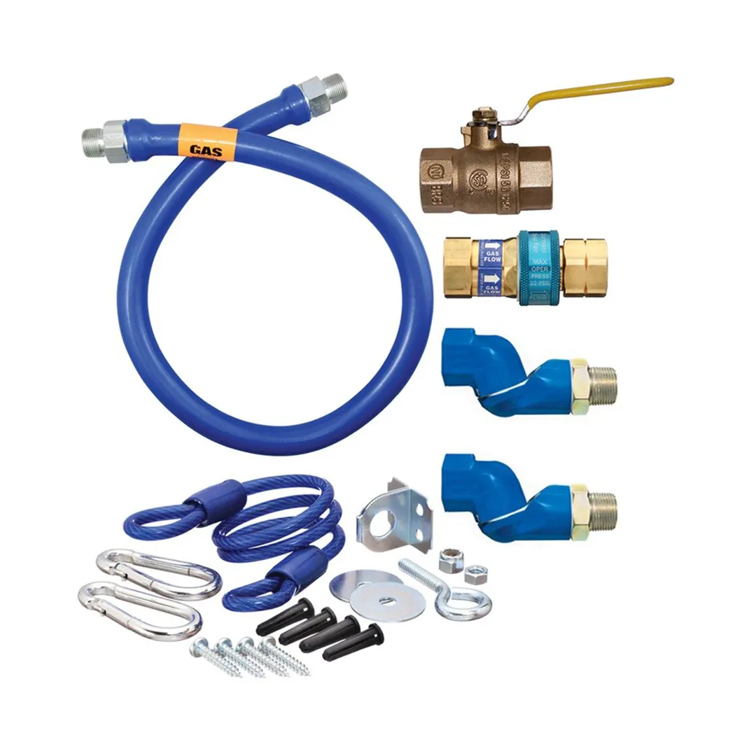 Dormont 16100KIT2S72 Deluxe SnapFast 72" Gas Connector Kit w/ Two Swivels, Restraining Cable, 1" Dia.