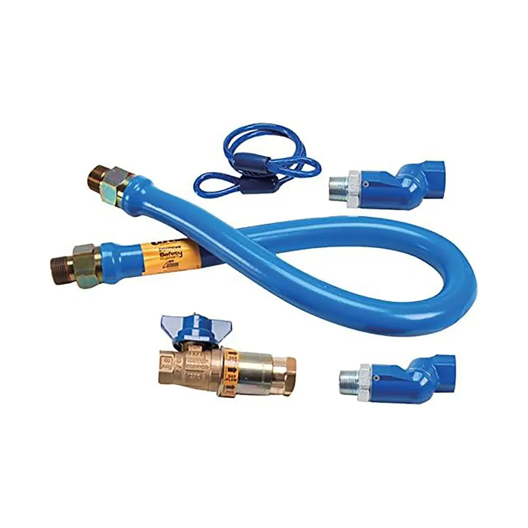 Dormont 16100KITCF2S48 Deluxe Safety Quik 48" Gas Connector Kit, Two Elbows, Restraining Cable, 1" Dia