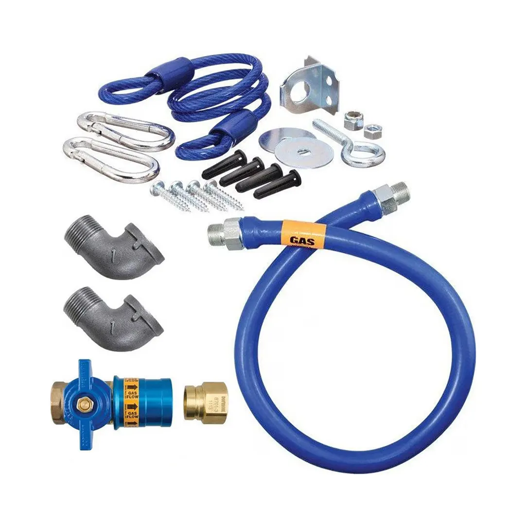 Dormont 16100KITCF72 Deluxe Safety Quik 72" Gas Connector Kit w/ Two Elbows, Restraining Cable, 1" Dia.