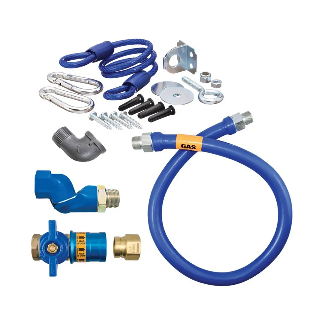 Dormont 16100KITCFS60 Safety Quik 60" Gas Connector Kit, Swivel MAX, Elbow, Restraining Cable, 1" Dia