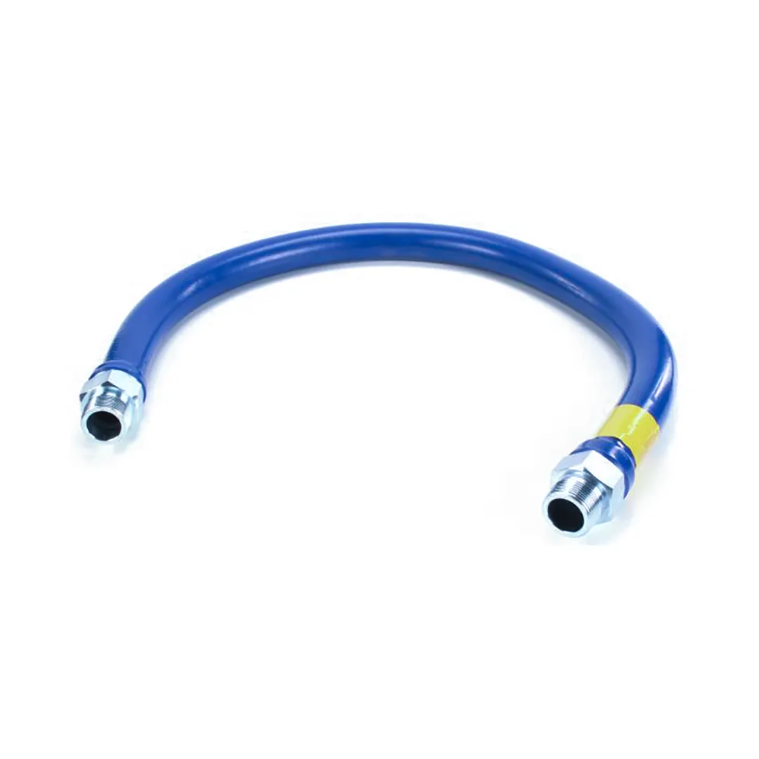 Dormont 16125BP48 Blue Hose 48" Stainless Steel Moveable Foodservice Gas Connector, 1-1/4" Dia.