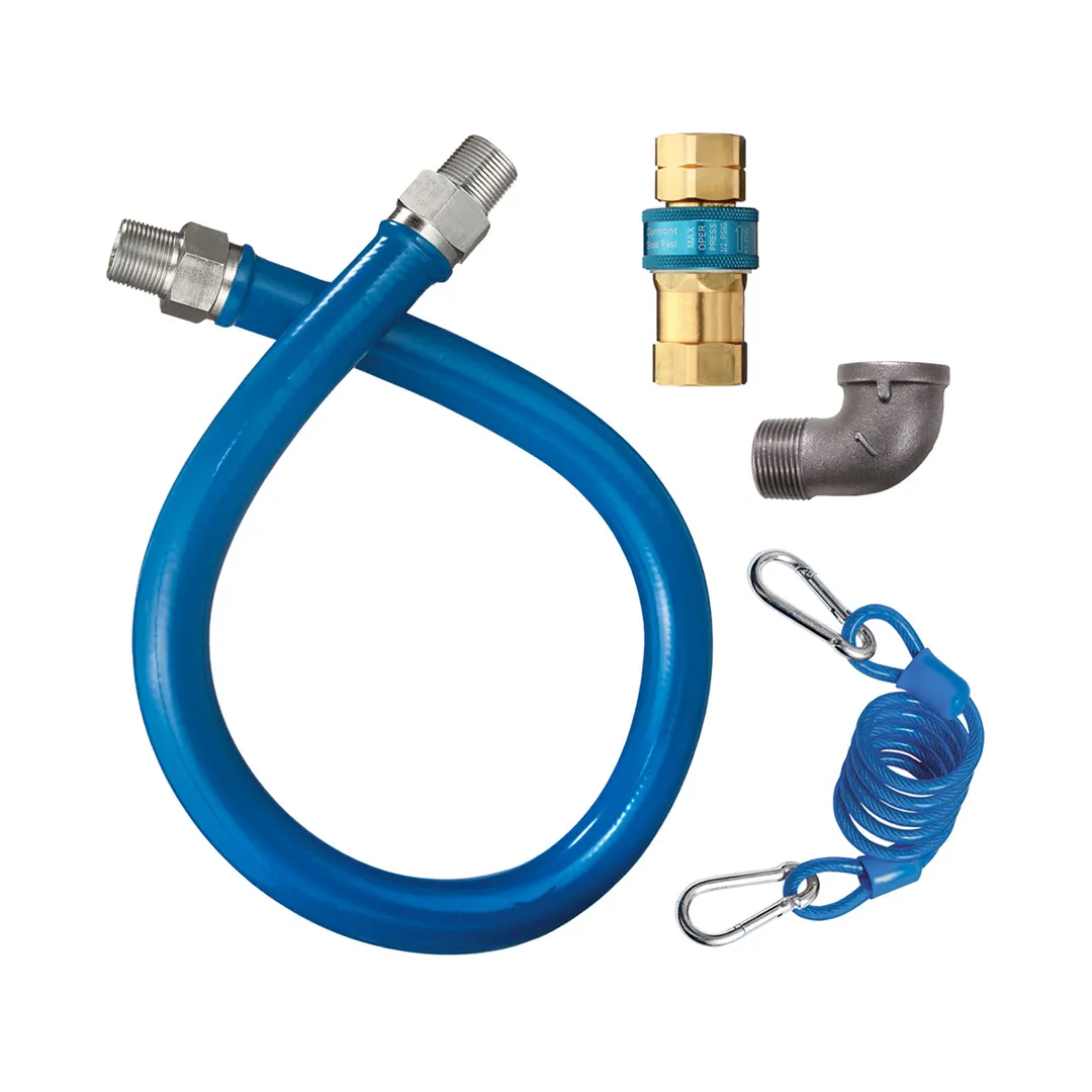 Dormont 16125BPQR36 SnapFast 36" Gas Connector Kit w/ Restraining Cable, 1-1/4" Diameter