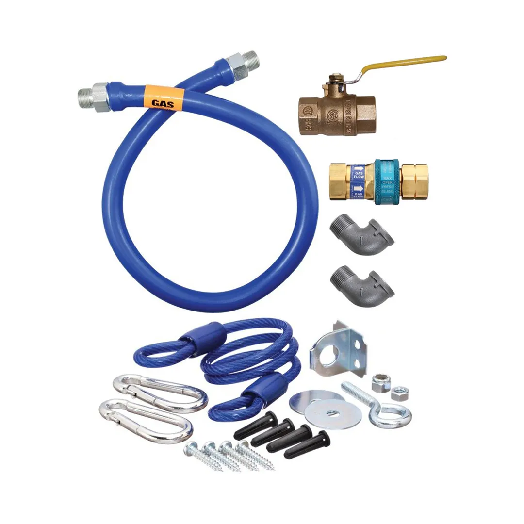 Dormont 16125KIT24 Deluxe SnapFast 24" Gas Connector Kit, Two Elbows, Restraining Cable, 1-1/4" Dia.