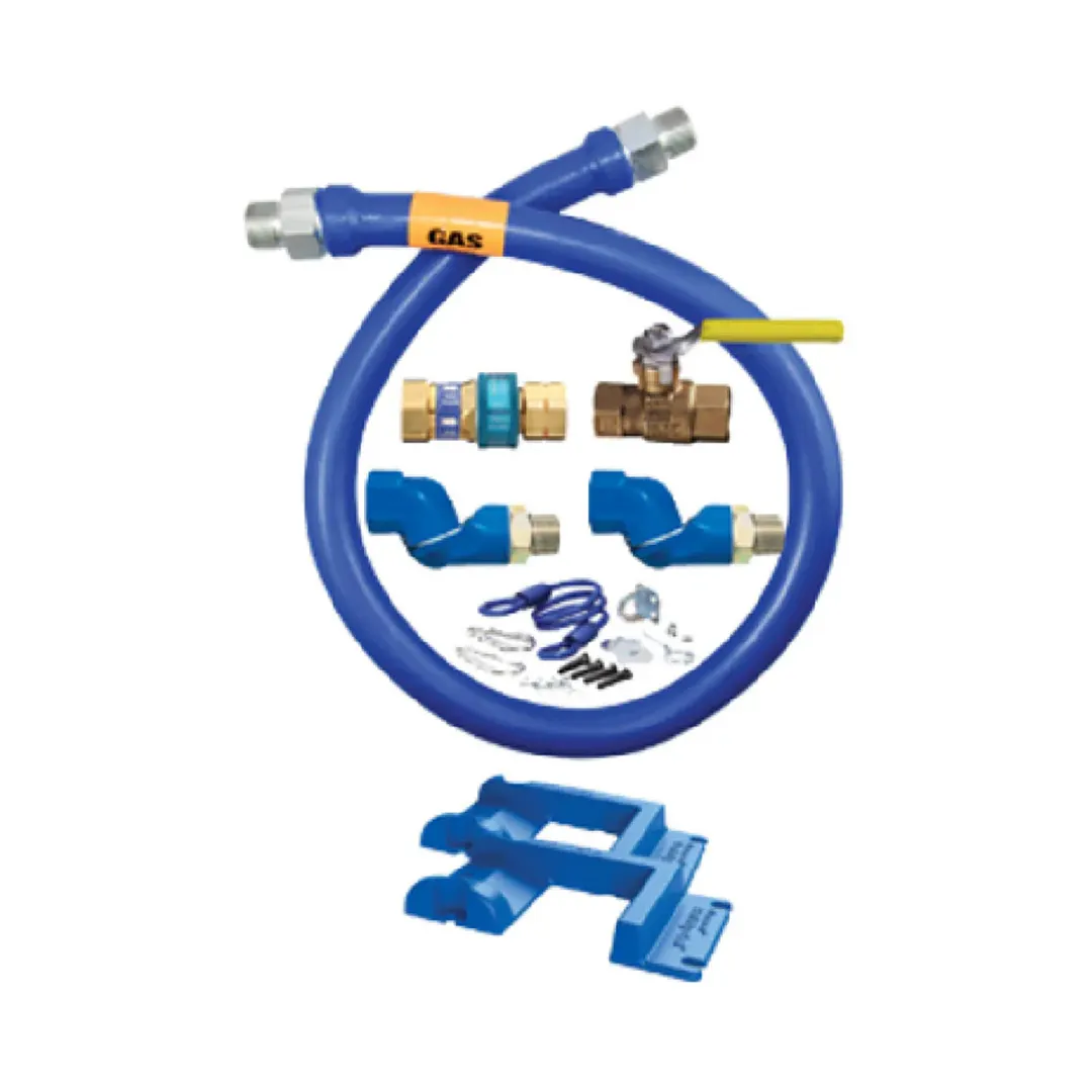 Dormont 16125KIT2S36PS Deluxe SnapFast 36" Gas Connector Kit, Two Swivels, Restraining Cable, 1-1/4" Diameter