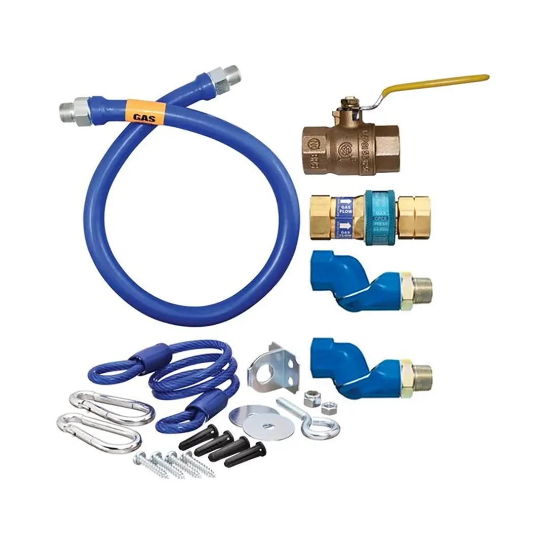 Dormont 16125KIT2S60 Deluxe SnapFast 60" Gas Connector Kit, Two Swivels, Restraining Cable, 1-1/4" Diameter