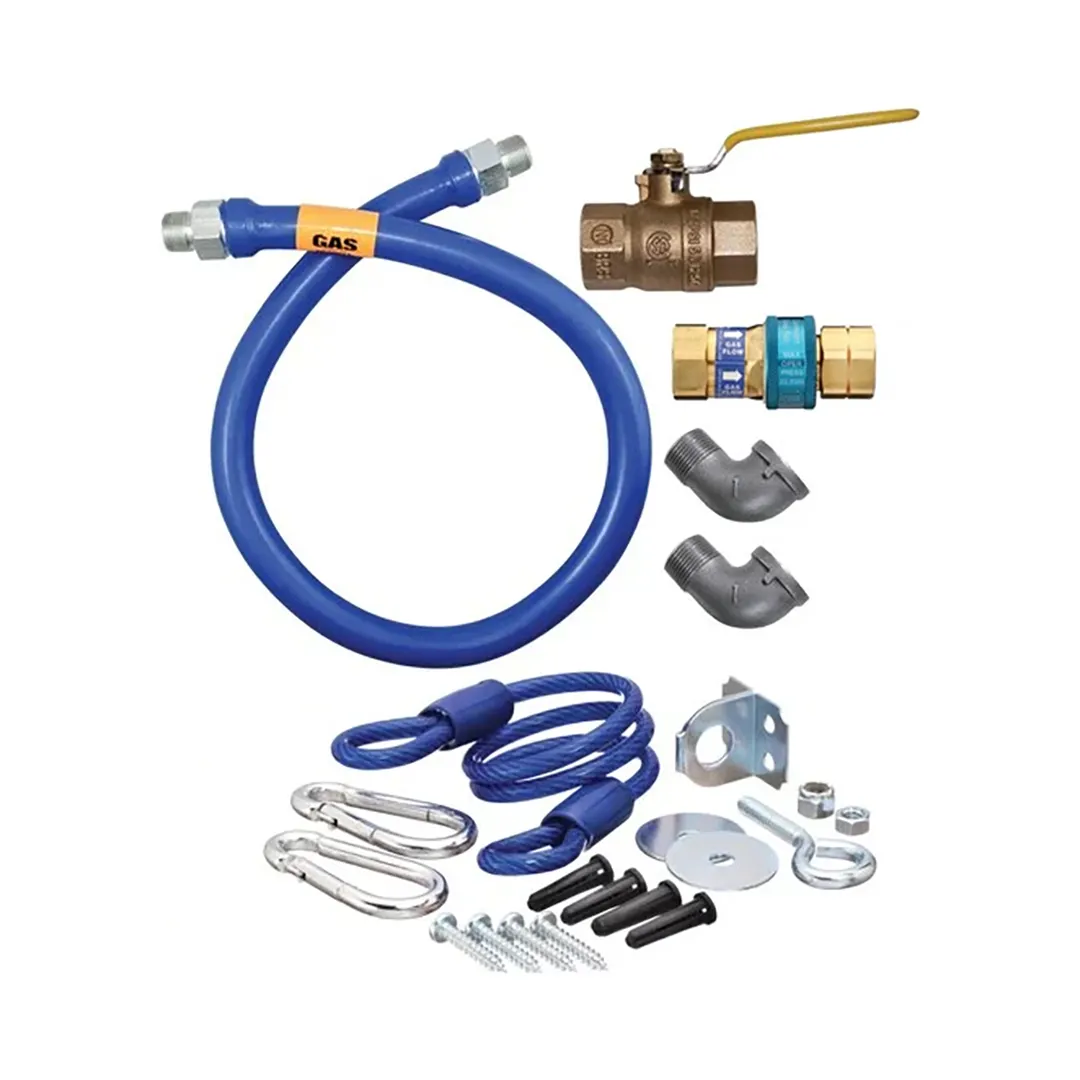 Dormont 16125KIT48 Deluxe SnapFast 48" Gas Connector Kit, Two Elbows, Restraining Cable, 1-1/4" Dia.