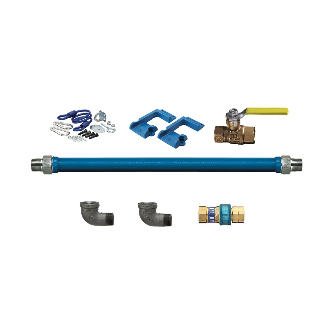 Dormont 16125KIT48PS Deluxe SnapFast 48" Moveable Gas Connector Kit w/ Safety-Set, 1-1/4" Diameter