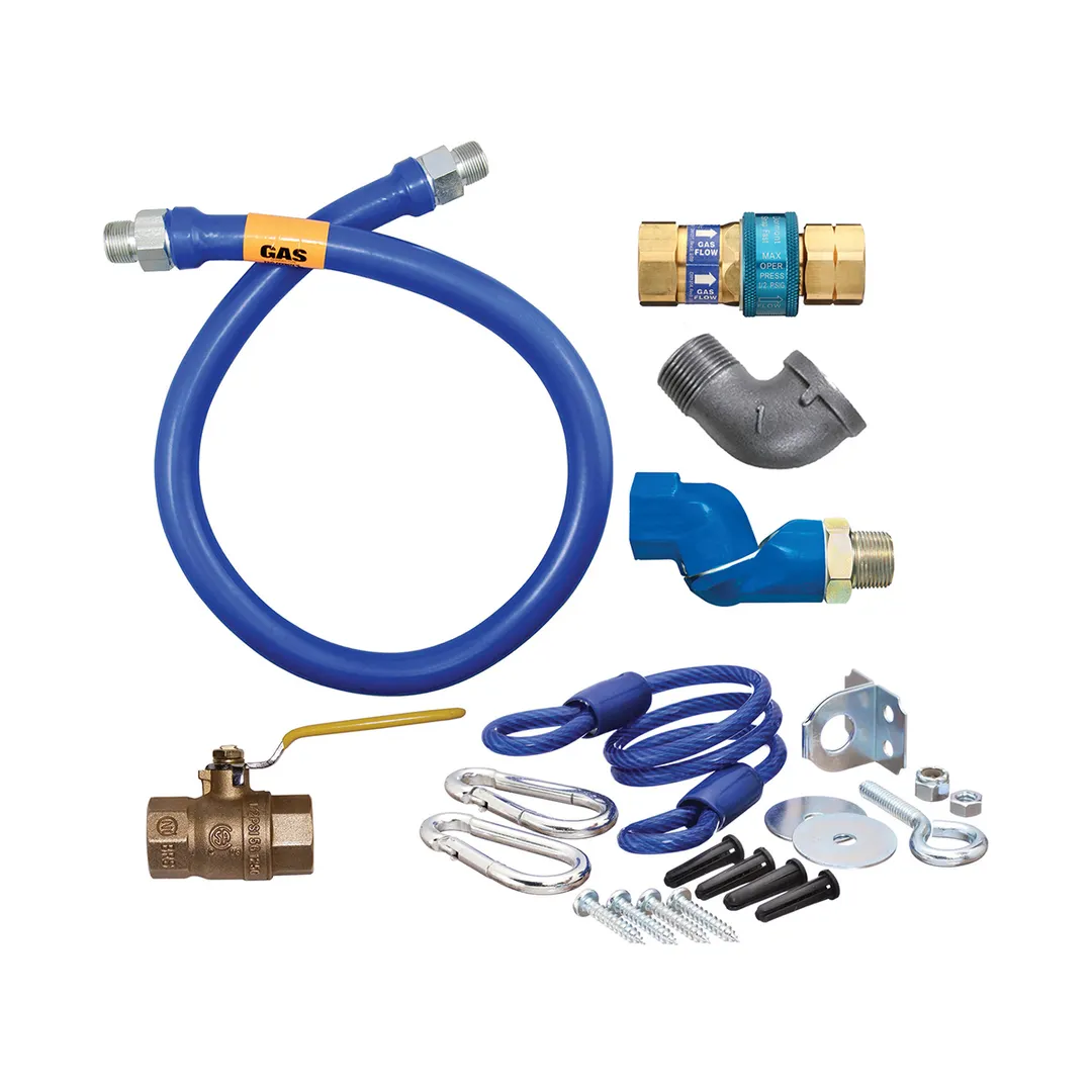 Dormont 16125KITS24 Deluxe SnapFast 24" Gas Connector Kit, Swivel MAX, Elbow, Restraining Cable